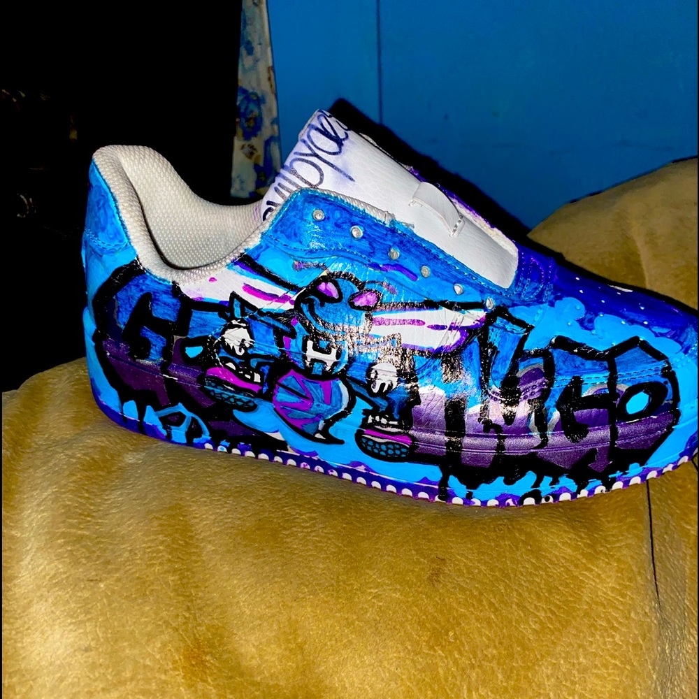 Charlotte hornets handpainted custom one-of-a-kind tennis shoes